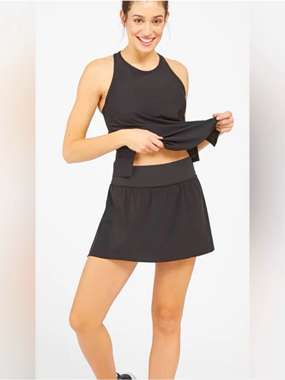 SPANX Women's Black Athletic Skort tennis- Versatile Active Shorts EUC